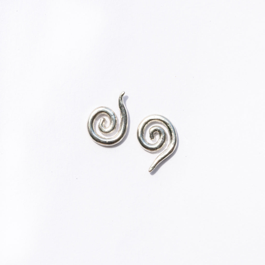 small spiral stud earrings