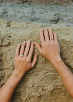 models hands wearings silver rings