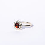sterling silver ring with garnet gemstone