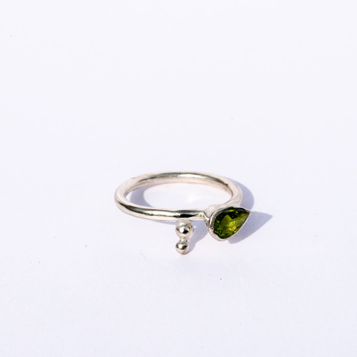 Sterling Silver Peridot Drop Ring Sterling Silver Peridot Drop Ring