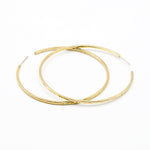 big brass hoops on white background