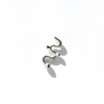 small silver wavy stud earring