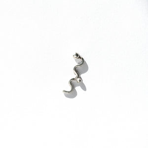 small silver wavy stud earring