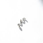 small silver wavy stud earring