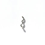 small silver wavy stud earring
