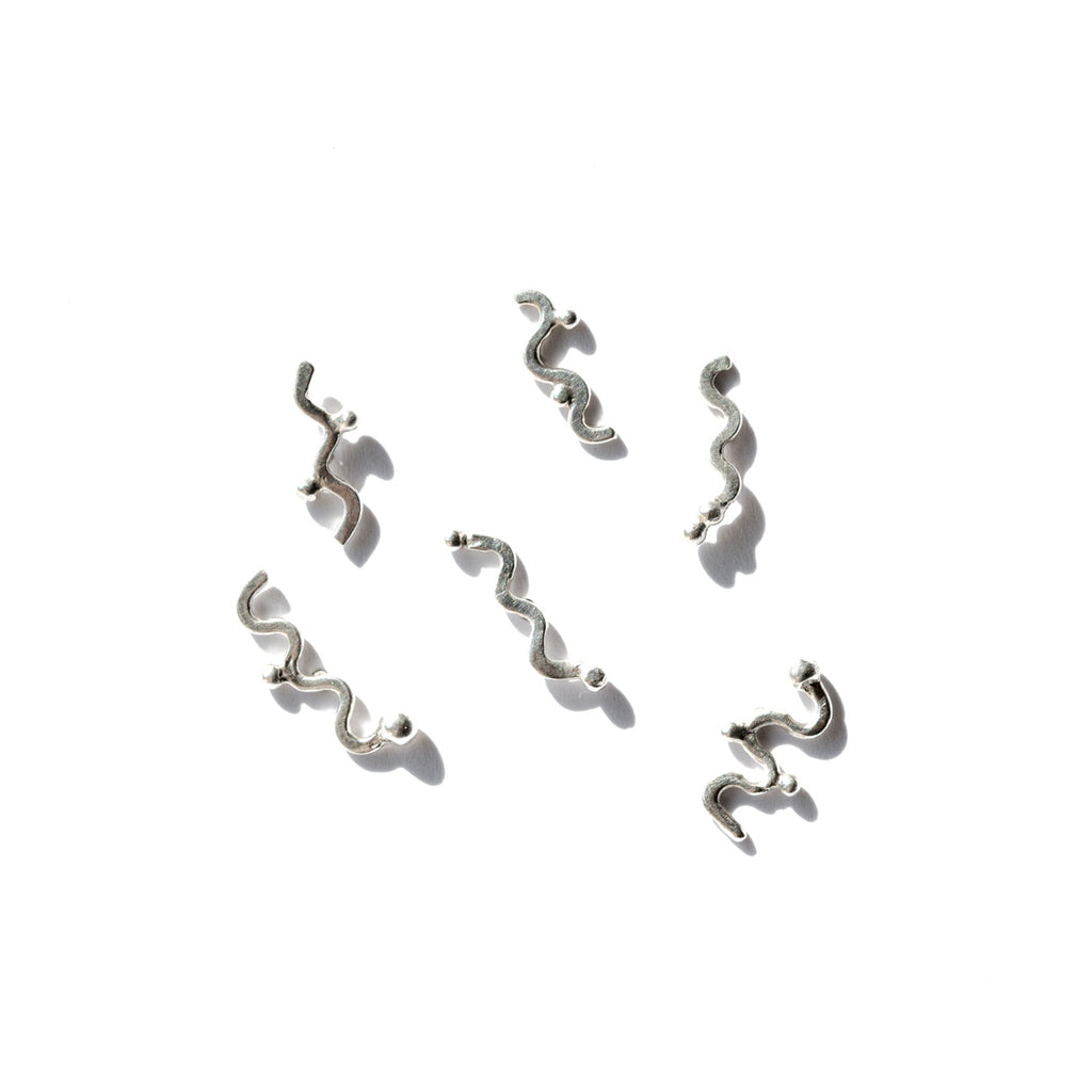 small silver wavy stud earrings