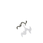 small silver wavy stud earring