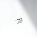 small silver wavy stud earring