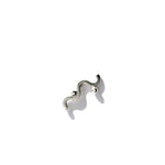 small silver wavy stud earring