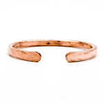 copper hand forged heavy gauge cuff on white background