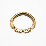 Brass rings hand carved front view