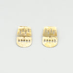 cutout brass sheet dangle earrings on white background
