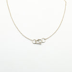 close up of necklace silver clasp
