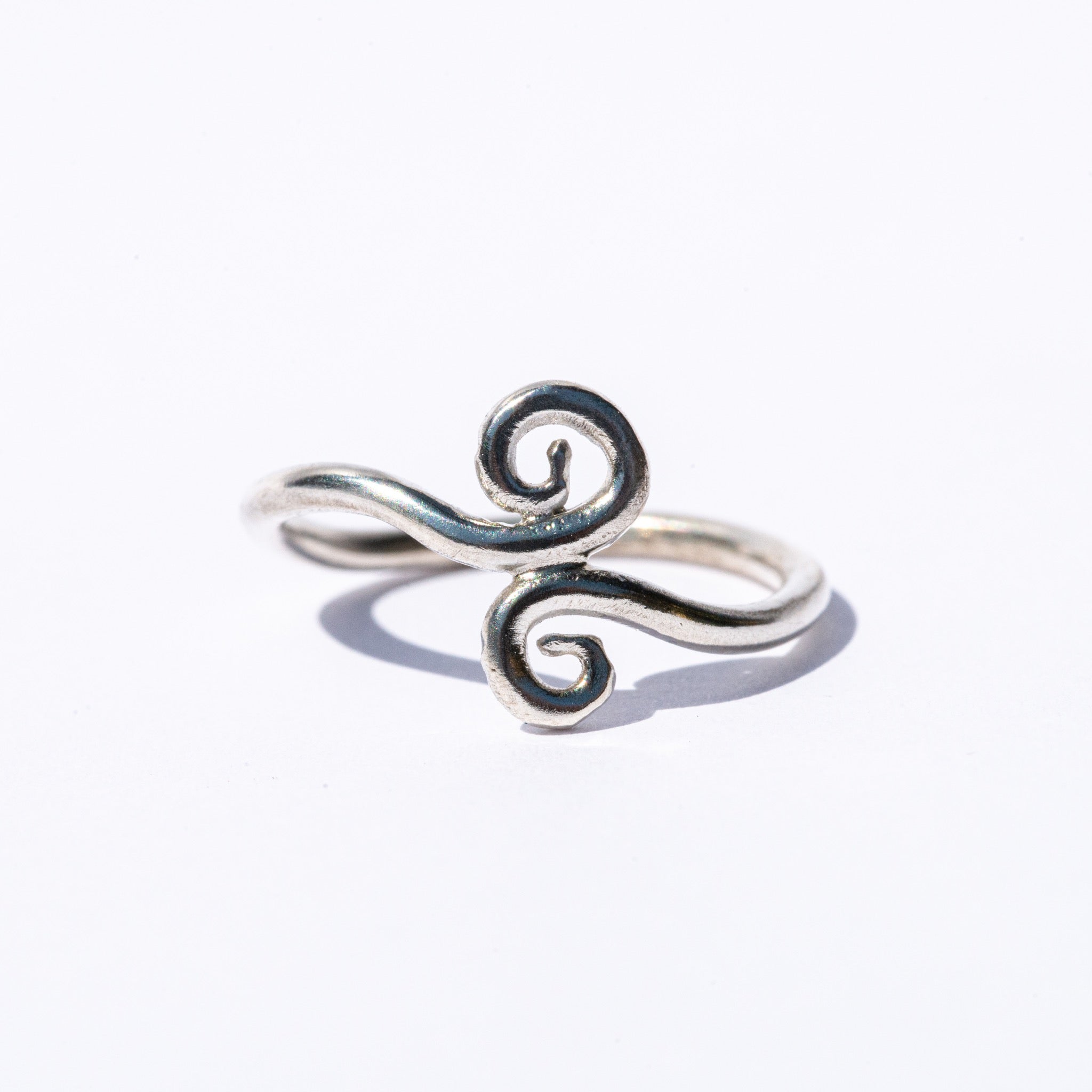 dainty spiral silver ring