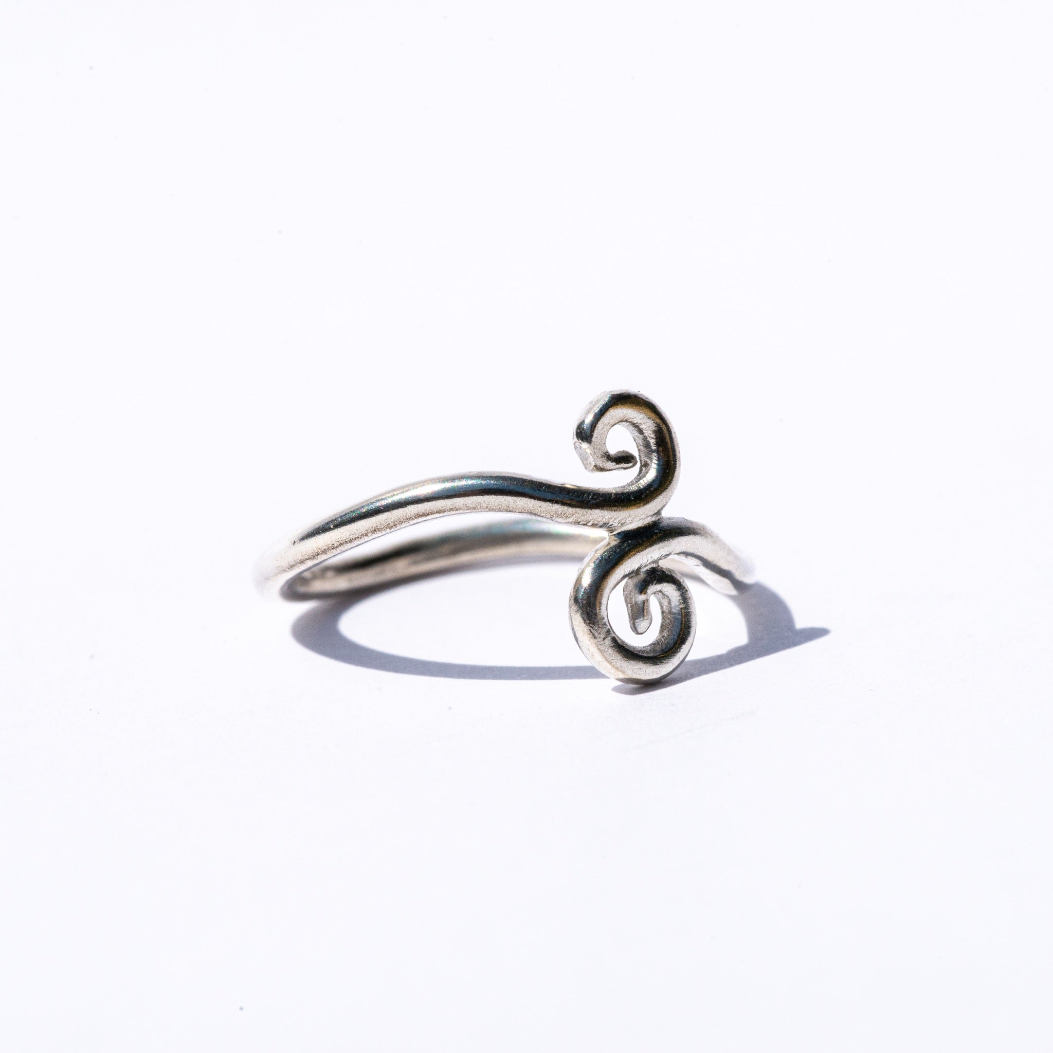 dainty spiral silver ring