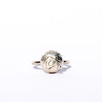 big sphere silver ring