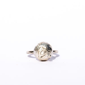 big sphere silver ring