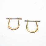Brass arch hoop earrings