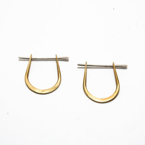 Brass arch hoop earrings