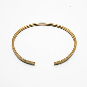 Brass cuff with flattened ends