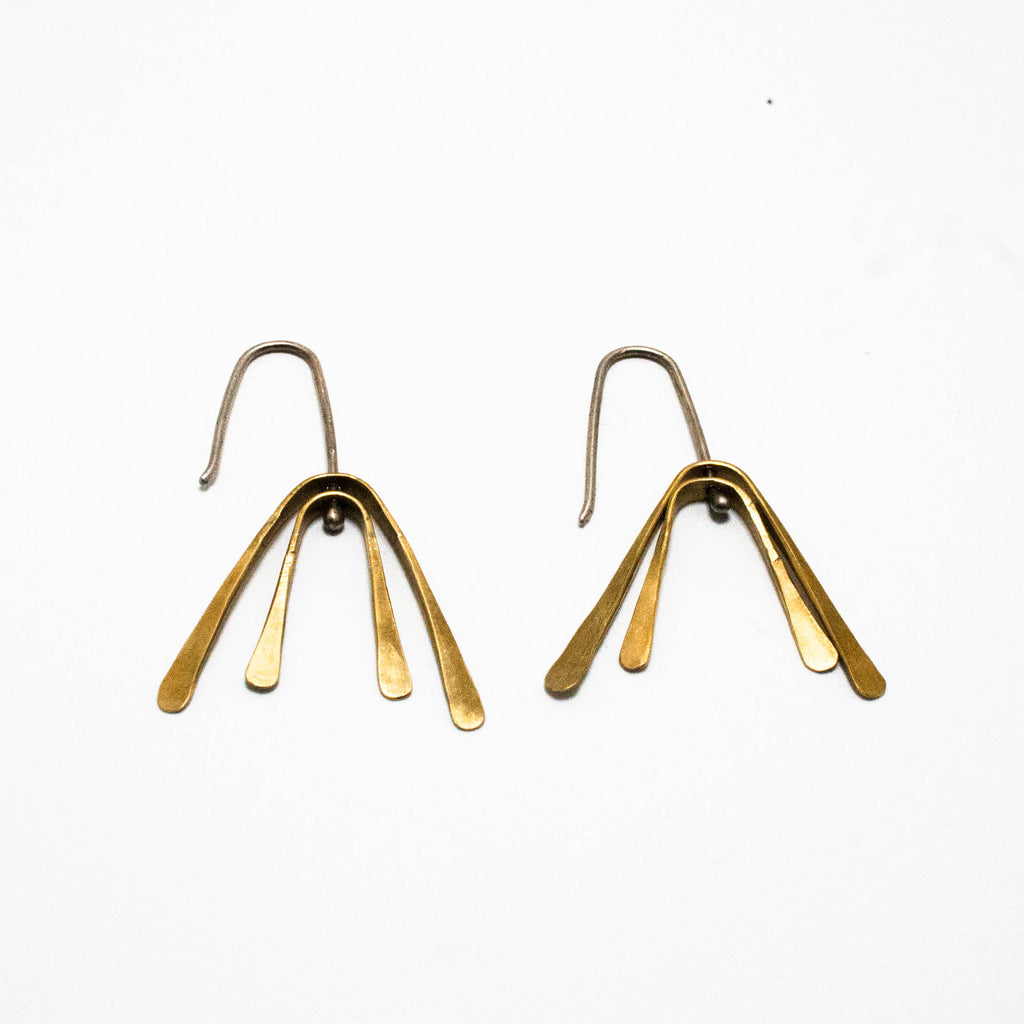 Brass tassel earrings