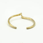 hand forged brass cuff back view on white background