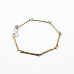 minimalist thing brass and silver bracelet