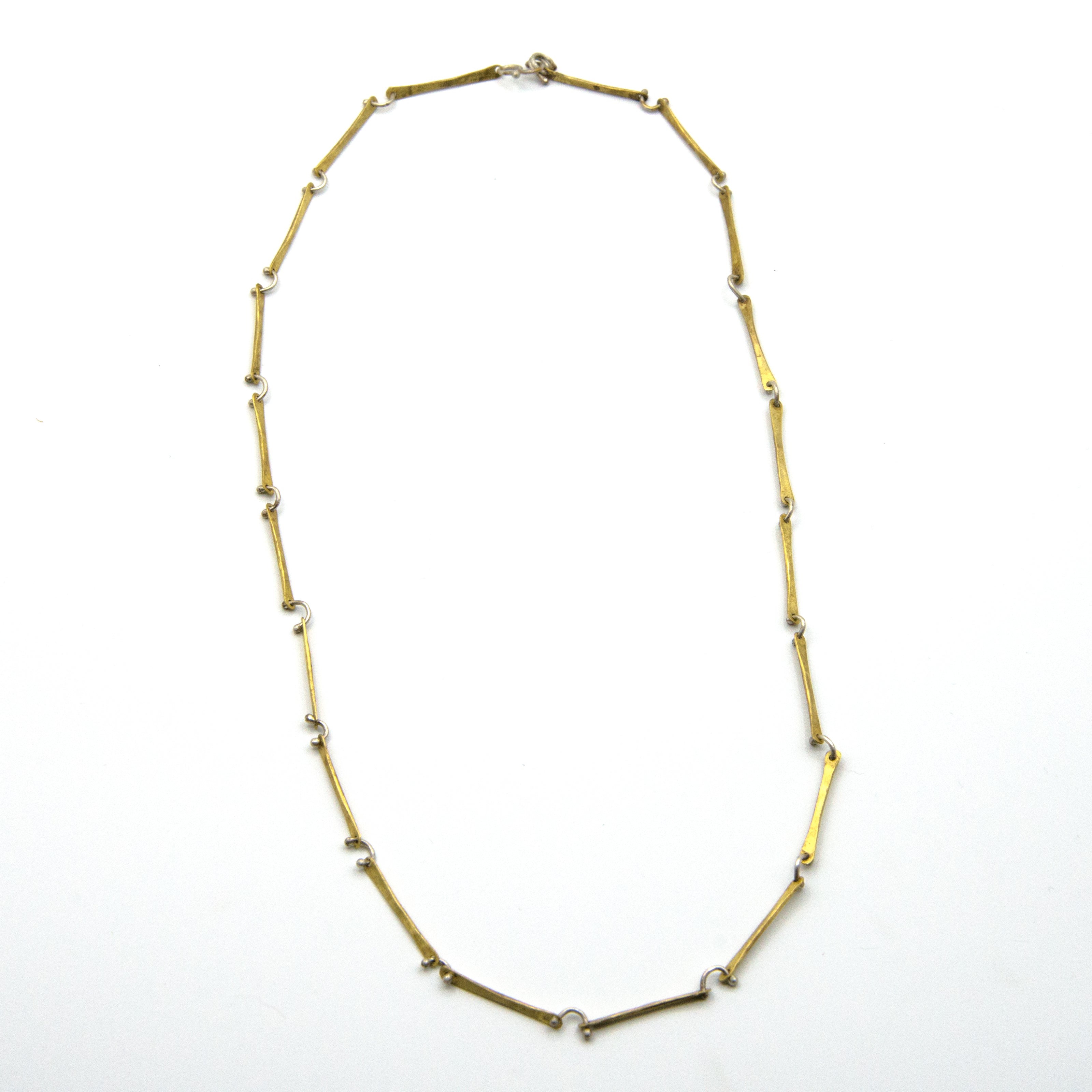 brass silver delicate chain necklace