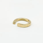 hand forged brass ring with three notches
