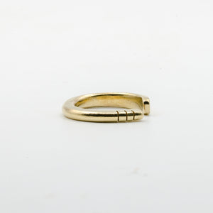 hand forged brass ring with three notches